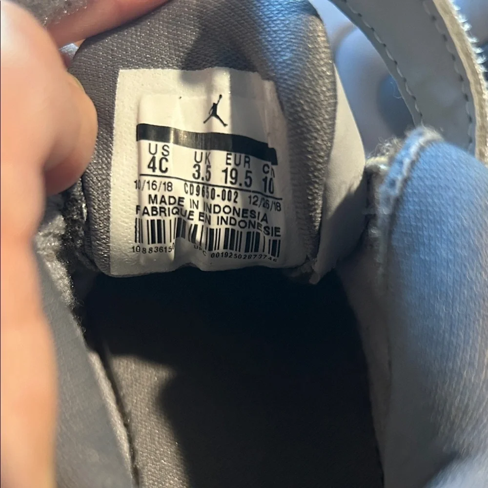 Jordan Kids Gray and White Sneakers